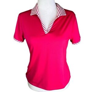 Chico's Pink Fitted Short Sleeve Polo w/ UPF Size 1 (M)